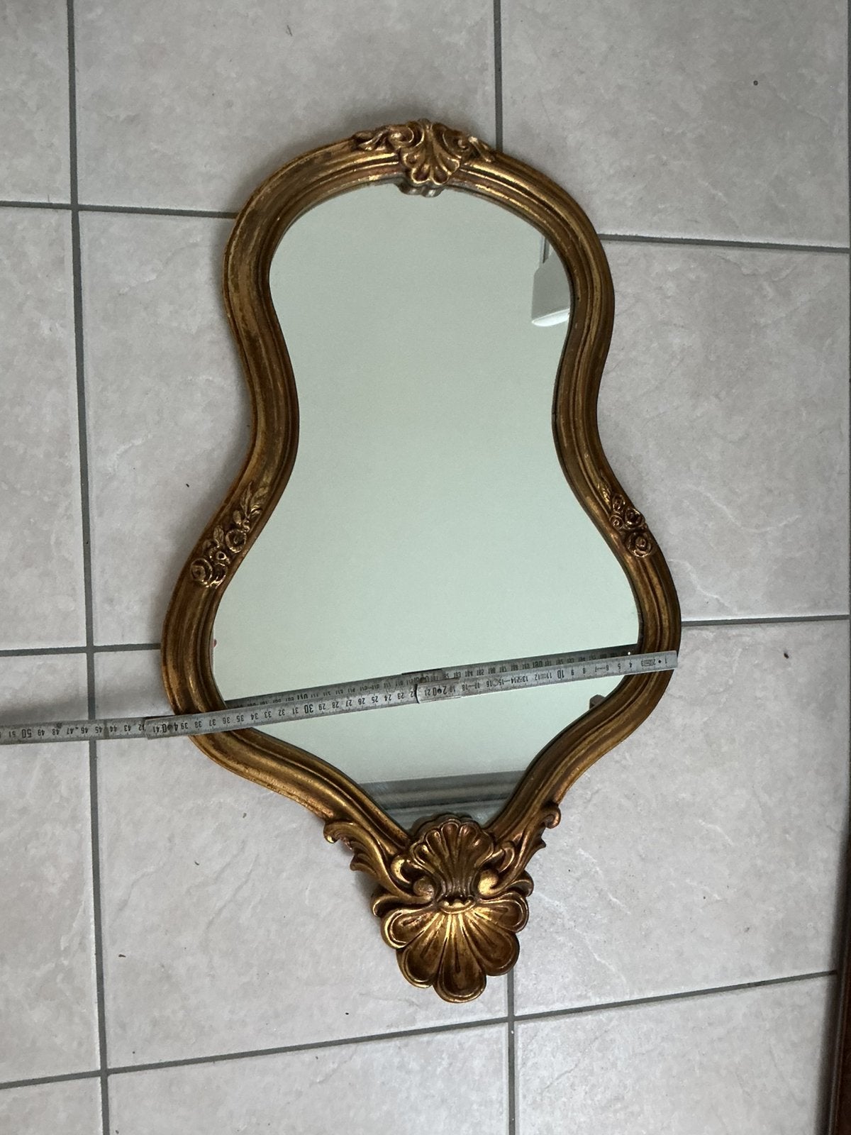 Vintage spiegel, Antiek en Kunst, Ophalen of Verzenden, Ovaal, Minder dan 50 cm, Minder dan 100 cm