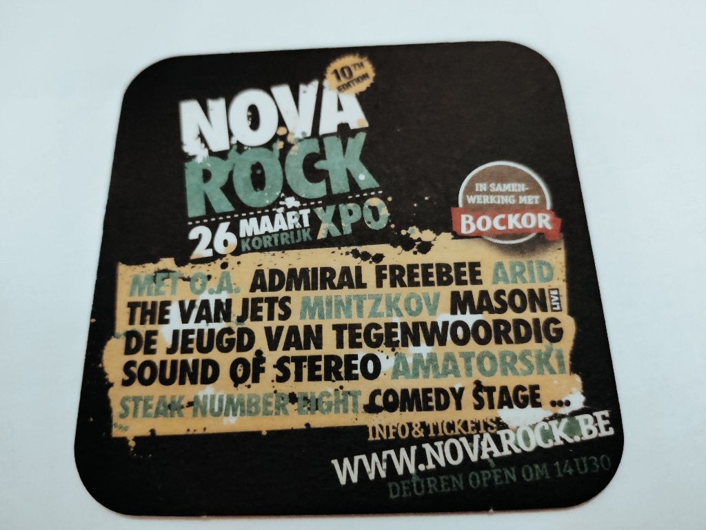 Bierviltje Bockor (Nova rock), Ophalen of Verzenden, Zo goed als nieuw, Viltje(s), Overige merken