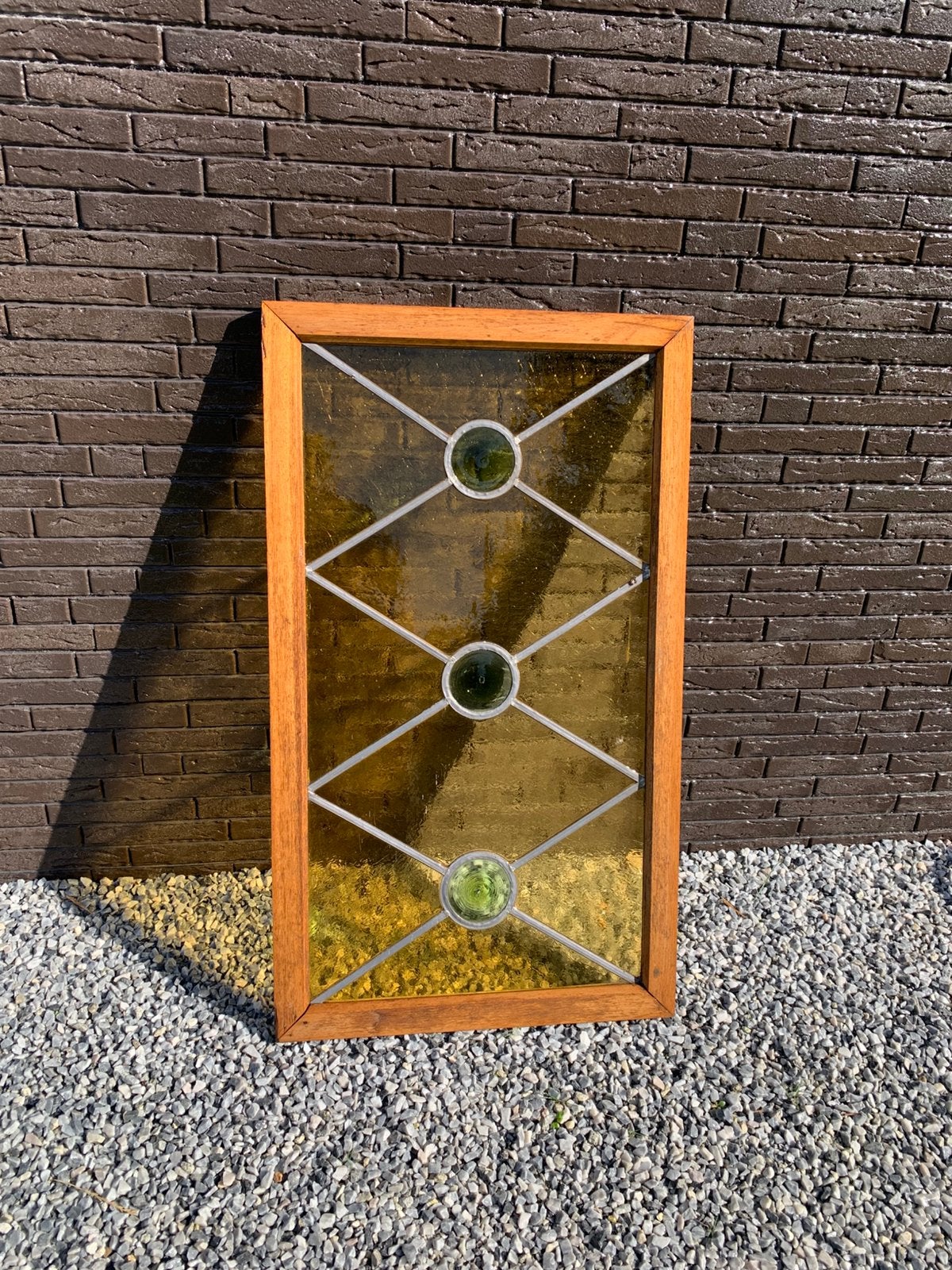 Glas-in-lood raam – decoratief paneel – 58 x 100 cm, Vitrail, Enlèvement, Utilisé, Moins de 80 cm