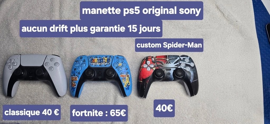manette ps5 (occasion) :fortnite/ joystick TMR/classique, Consoles de jeu & Jeux vidéo, Enlèvement ou Envoi, Comme neuf