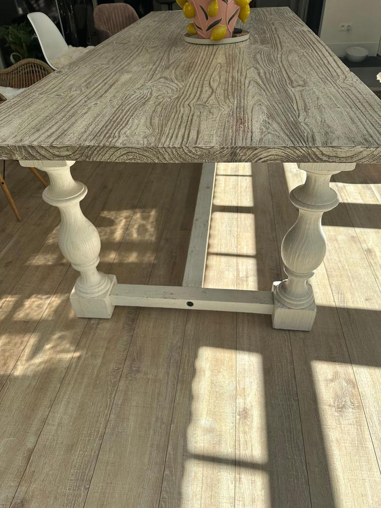 Eettafel 1m op 2m50, Huis en Inrichting, Tafels | Eettafels, Ophalen, Gebruikt, 200 cm of meer, 50 tot 100 cm