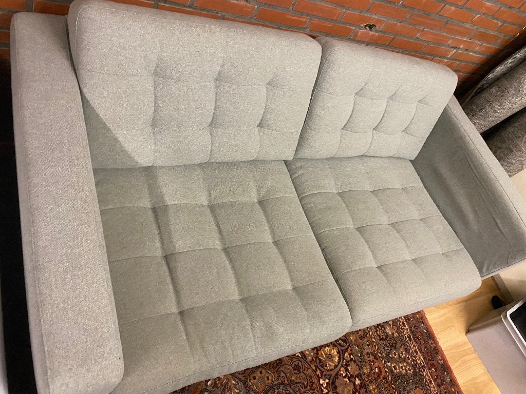 Landskrona groene zetel twee personen, Maison & Meubles, Canapés | Salons, 75 à 100 cm, Enlèvement, Utilisé, Deux personnes