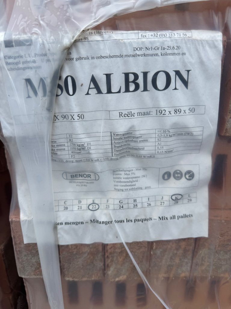 Gevelstenen Floren Albion, Ophalen, Nieuw, Bakstenen