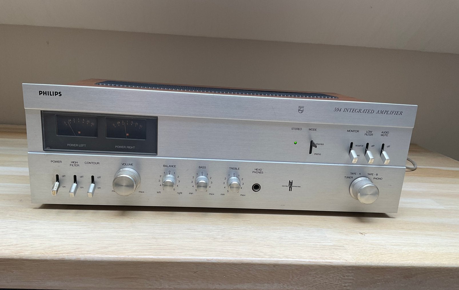 Philip 22AH594/00 vintage geïntegreerde stereo versterker 78, Audio, Tv en Foto, Versterkers en Ontvangers, Ophalen, Zo goed als nieuw