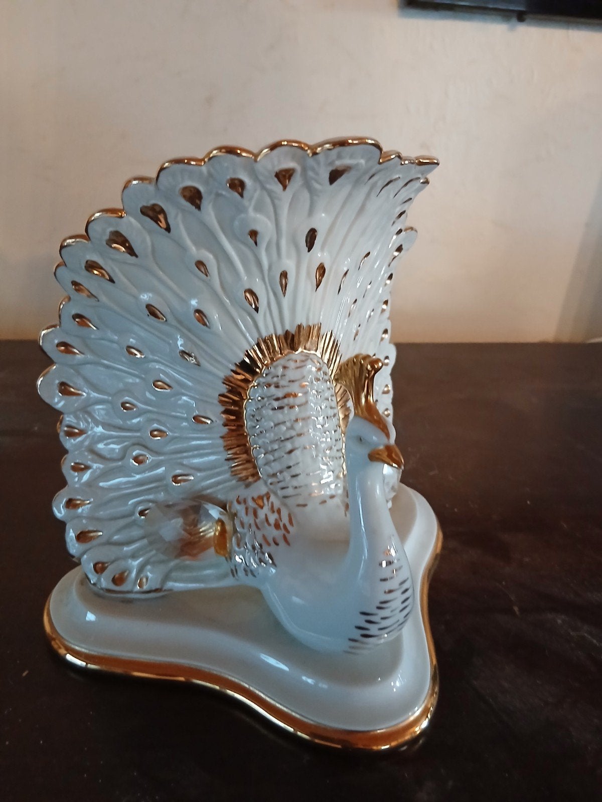 Prachtige Vintage Italiaanse Porseleinen Pauw – Capodimonte, Enlèvement