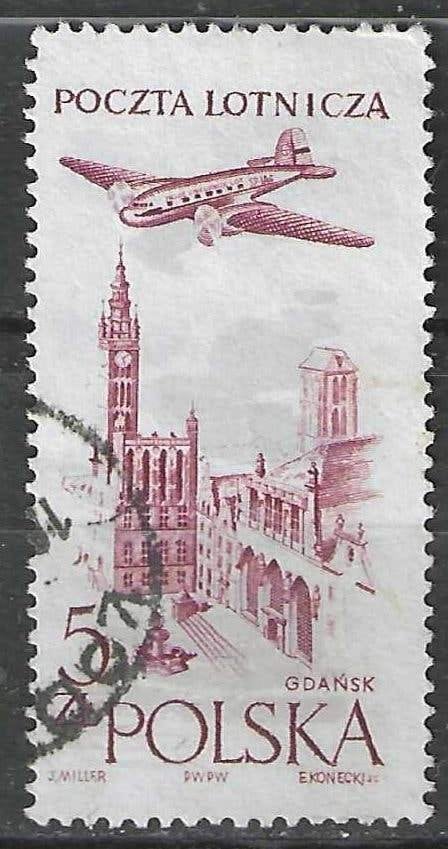 Polen 1957/1958 - Yvert 46PA - Gdansk (ST), Verzenden, Polen, Gestempeld
