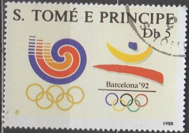 Sao Tomé e Principe - O.S. Barcelona 1992, Timbres & Monnaies, Enlèvement ou Envoi, Affranchi