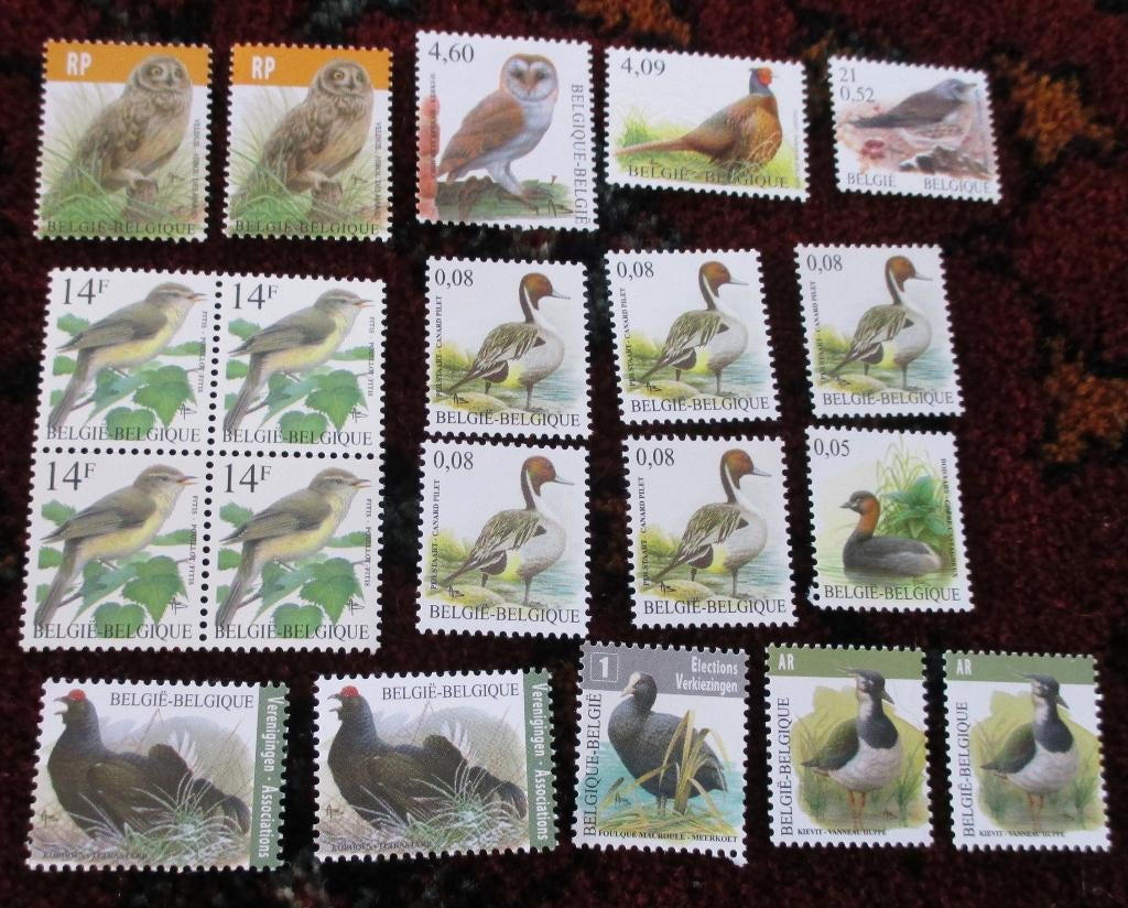 postzegels vogels buzin, Sans timbre, Enlèvement ou Envoi, Non oblitéré, Timbre-poste