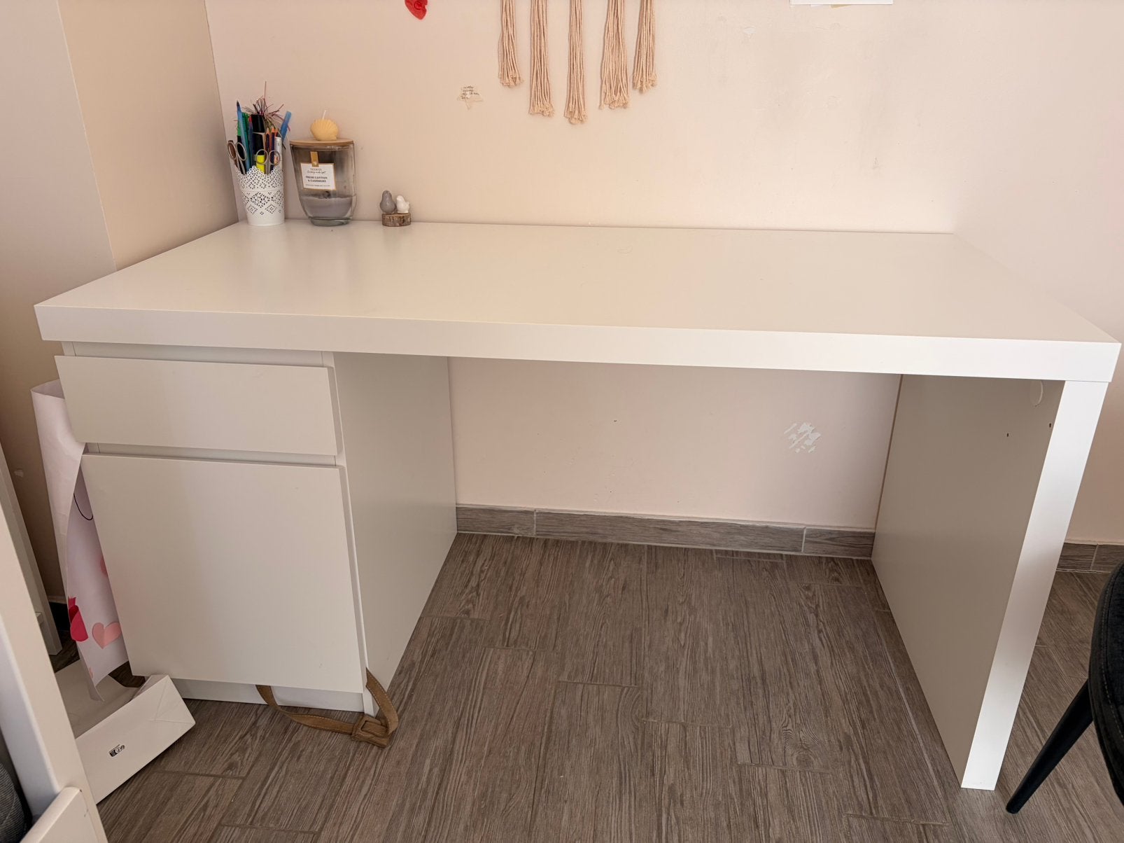 Bureau blanc Ikea, Maison & Meubles, Comme neuf, Enlèvement, IKEA, Moderne