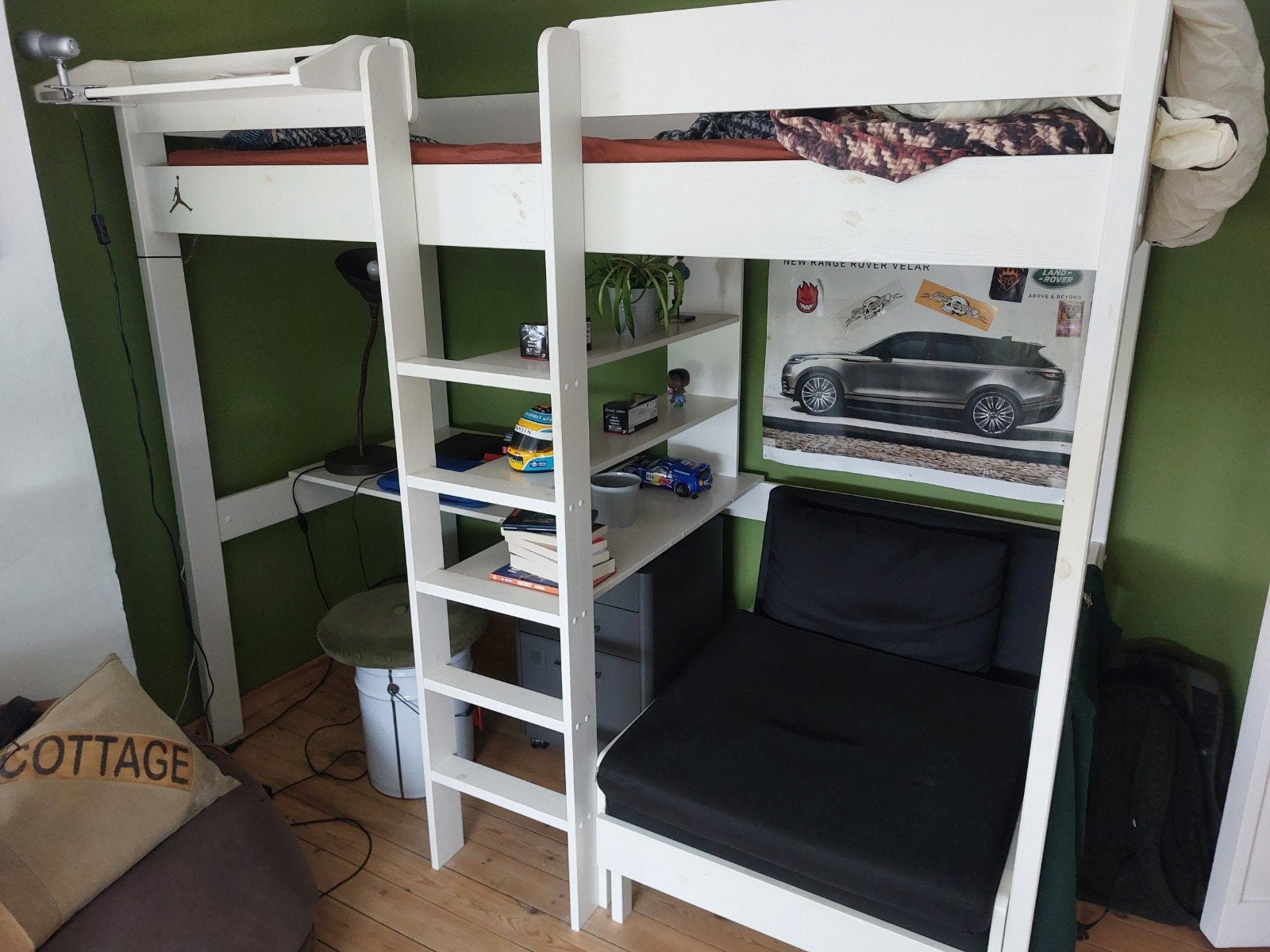 Hoogslaper met bureau en zetel(bed), Ophalen, Hoogslaper