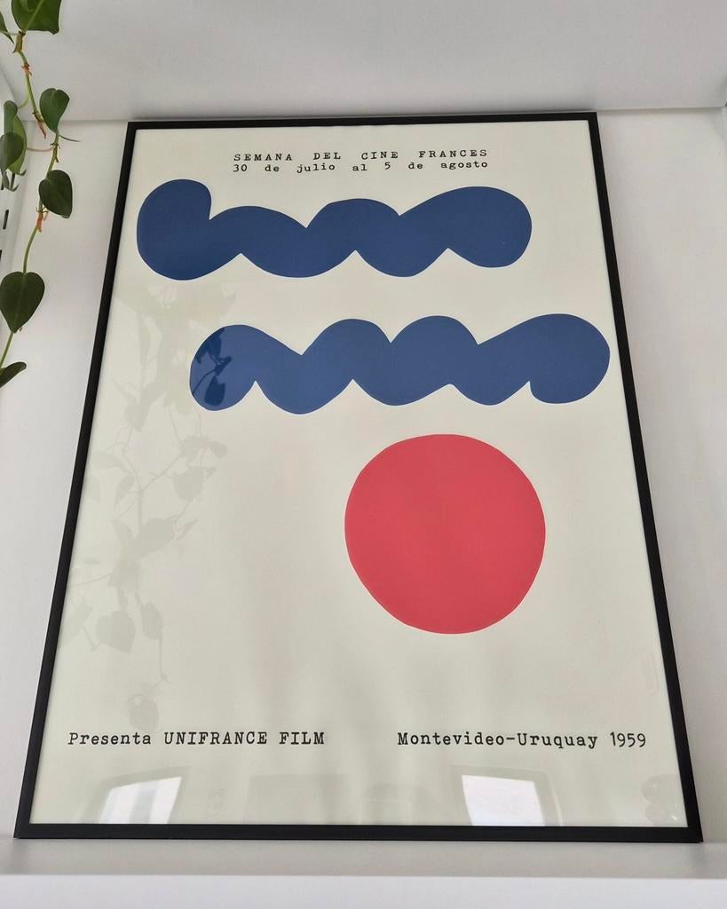Impression Bauhaus + cadre, 50x70cm, Enlèvement ou Envoi, Métal, Objet de décoration, Moderne