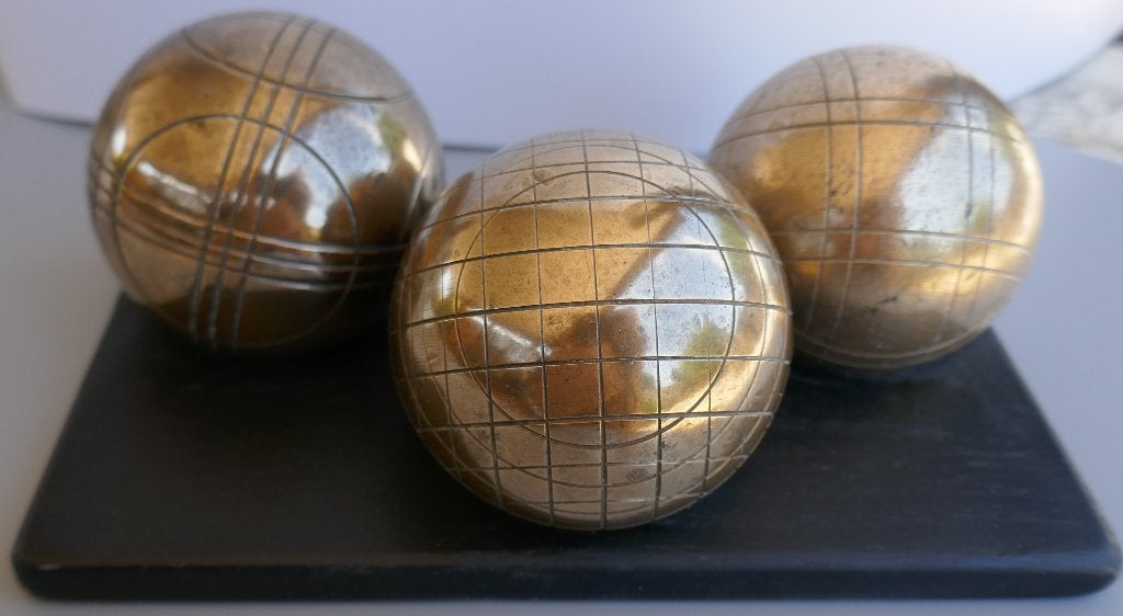 3 Petanque ballen, verkopert, heel goede staat (collector), Hobby en Vrije tijd, Ophalen