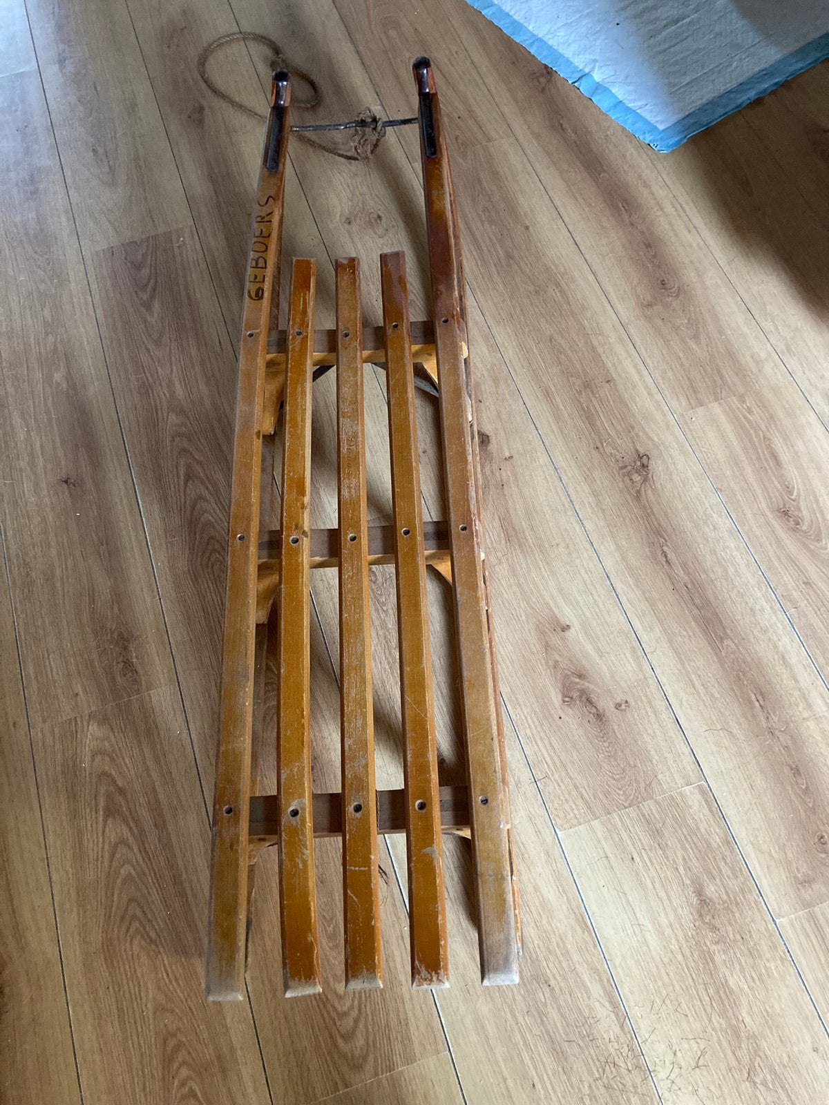 Houten slede, Kinderen en Baby's, Speelgoed | Buiten | Sleeën, Ophalen of Verzenden, Gebruikt, Hout