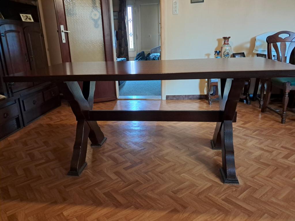 Volle eiken living tafel met 6 stoelen, Huis en Inrichting, Ophalen