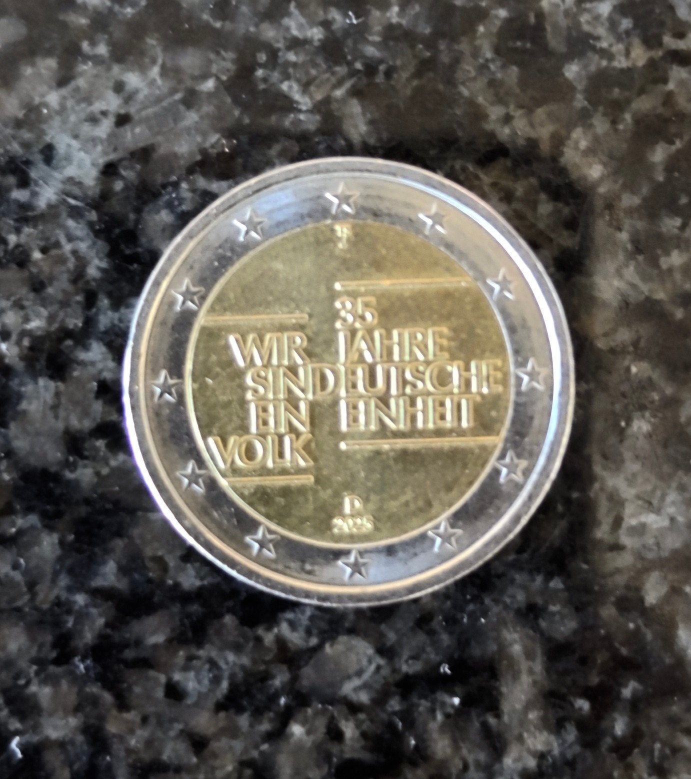 2 euromunt met duitse tekst, Timbres & Monnaies, Enlèvement, Allemagne, Monnaie en vrac