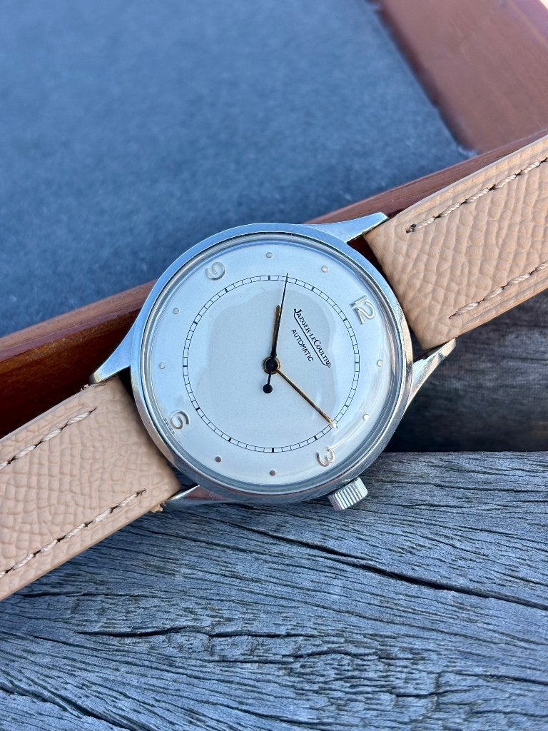 Jaeger Lecoultre Bumper Automatic, Handtassen en Accessoires, Horloges | Heren, Leer, Staal, Polshorloge, Zo goed als nieuw