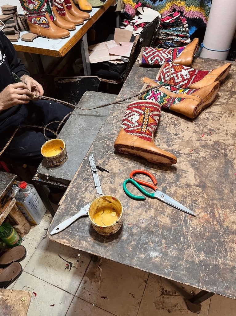 ibiza boho laarzen, als nieuw, leder en  kilim, Overige kleuren, Lage of Enkellaarzen, Ophalen of Verzenden, Zo goed als nieuw