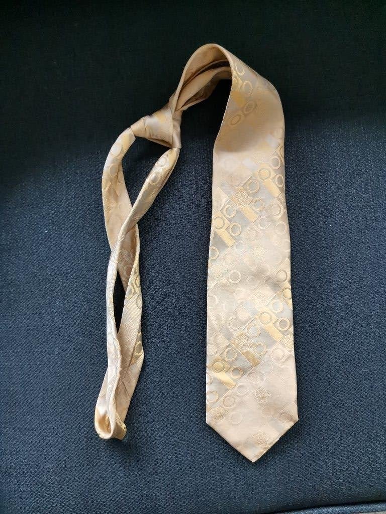 vintage Gianni Versace - cravate dorée - comme neuve, Vêtements | Hommes, Enlèvement ou Envoi, À motif, Comme neuf, Doré