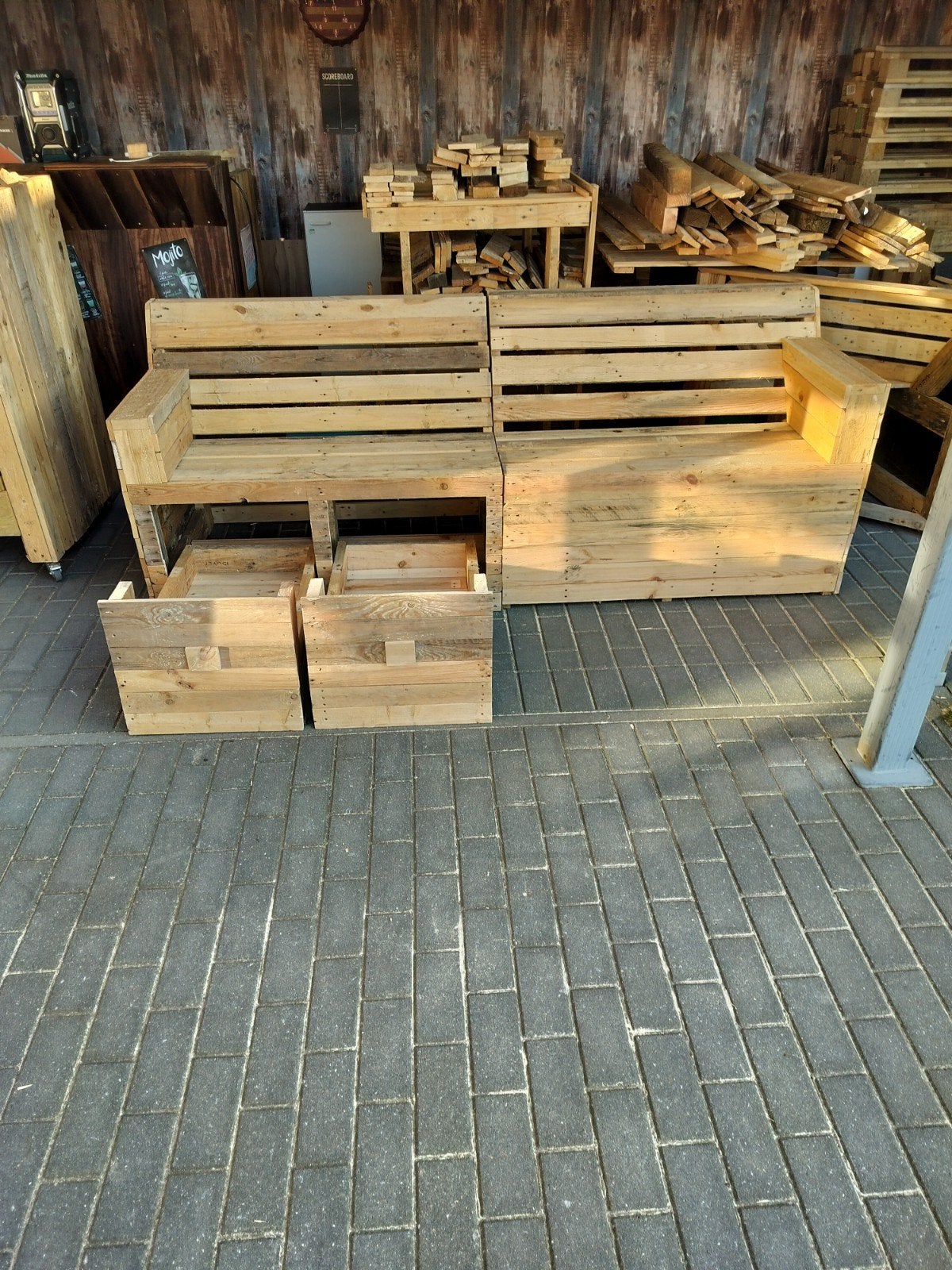zitbanken twee delen, Ophalen