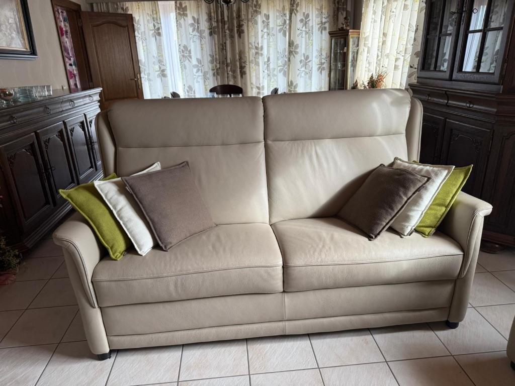 salon, Ophalen, Zo goed als nieuw, Rechte bank, Leer