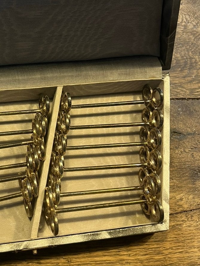 Set de 12 porte couverts en argent plaqué., Antiquités & Art, Enlèvement ou Envoi