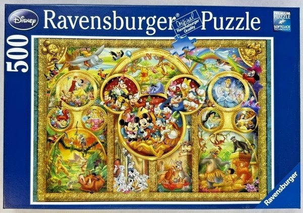 Puzzle de 500 pièces Ravensburger Disney Family complet, Envoi, 500 à 1500 pièces, Comme neuf, Puzzle