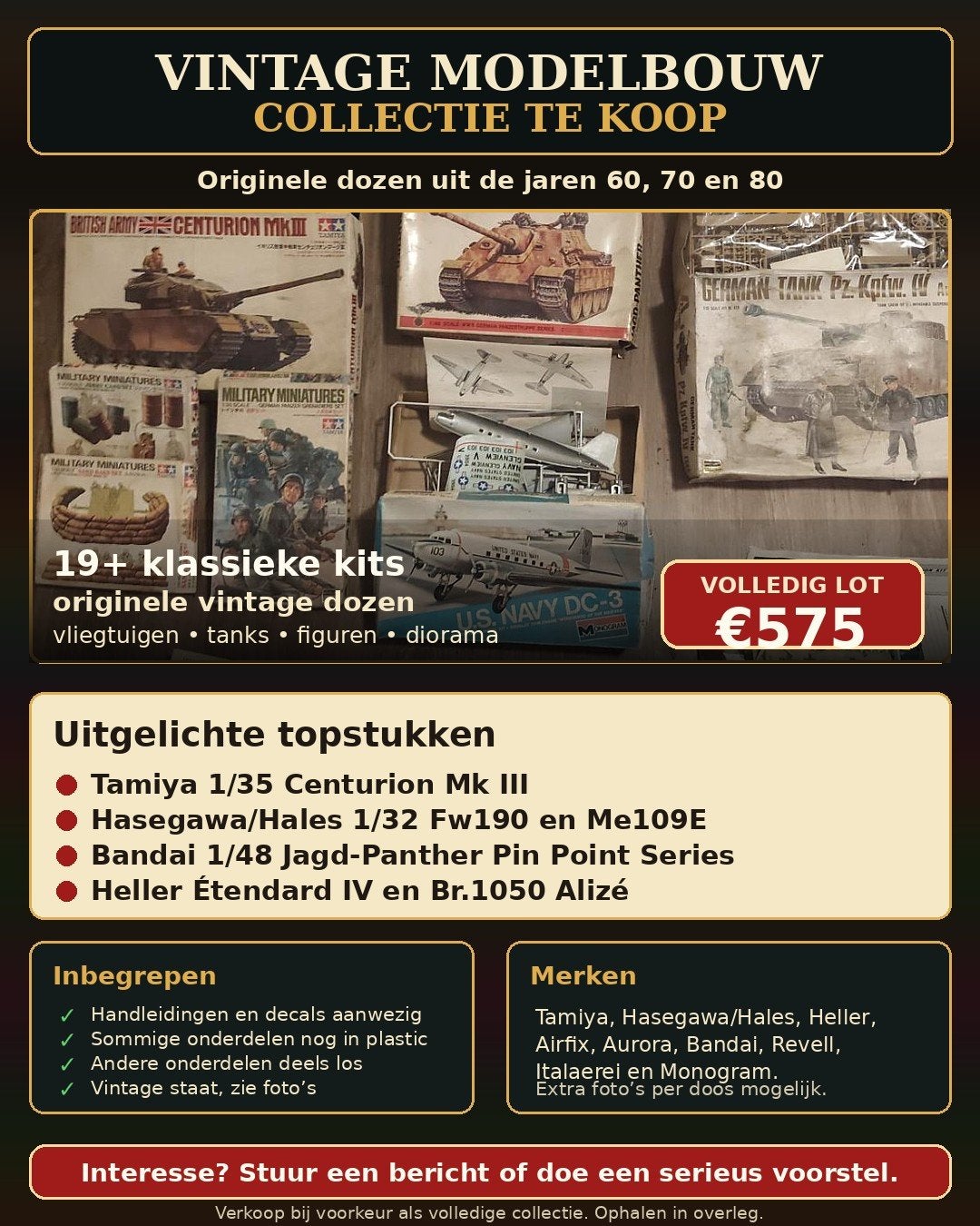 23 vintage vliegtuigen en tanks, Hobby en Vrije tijd, Ophalen of Verzenden