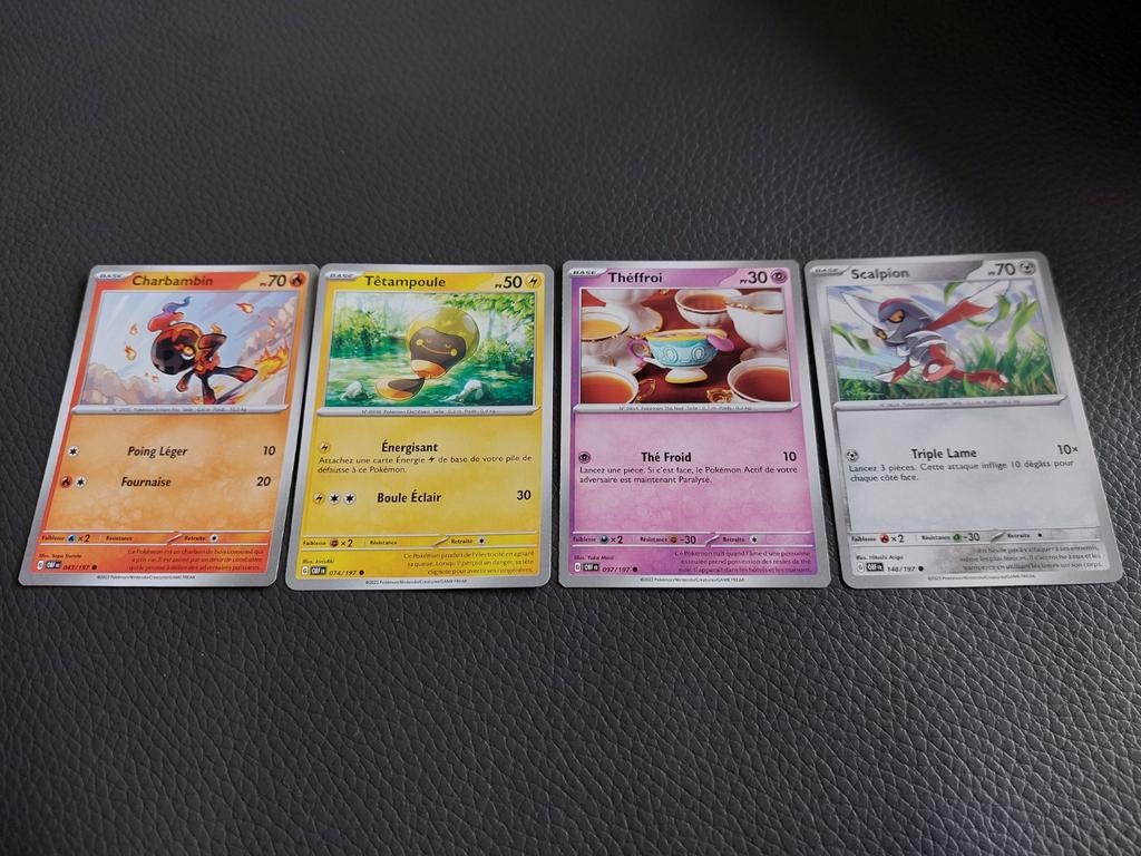 4 cartes Pokémon / OBF : Flammes obsidiennes A DONNER, Enlèvement ou Envoi, Neuf, Plusieurs cartes