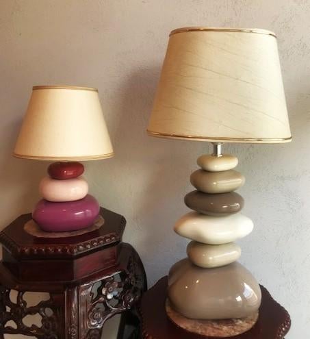 Lamp François Chatain 1970 keramische kiezels 💎😍😎💑🎁👌, Ophalen of Verzenden