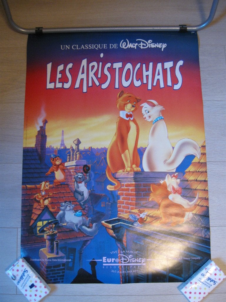 Affiche Disney Les Aristochats (années 90), Verzamelen, Posters, Deurposter of groter, Ophalen of Verzenden, Film en Tv, Rechthoekig Staand