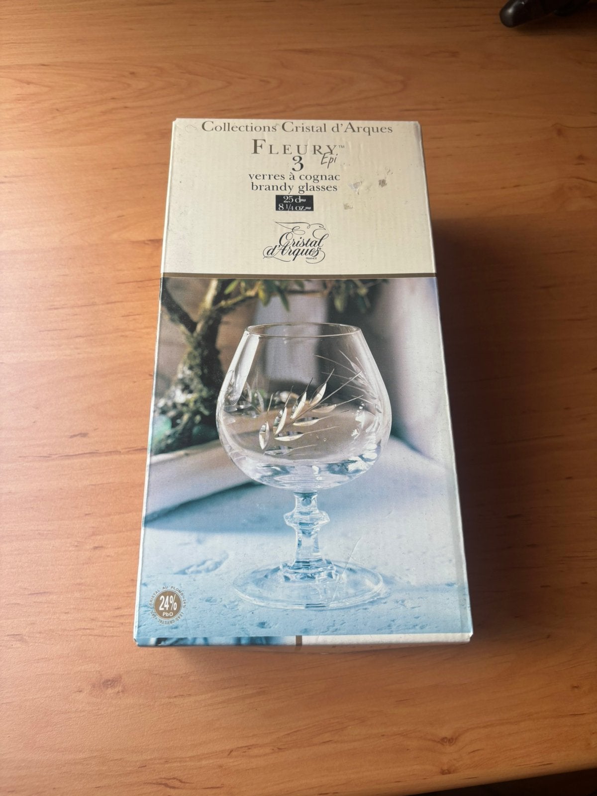 Set van 3 Cristal d’Arques Cognacglazen – Fleury Epi, Ophalen, Zo goed als nieuw