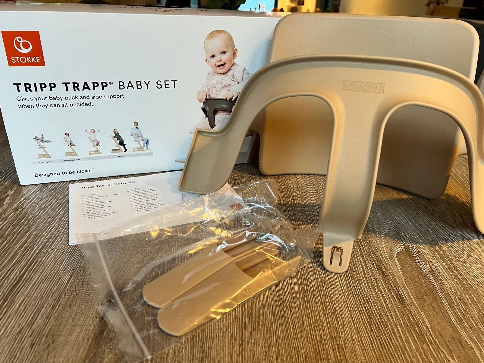 Tripp Trapp baby set Stokke - kleur Naturel, Ophalen, Zo goed als nieuw, Meegroeistoel, Stoelverkleiner