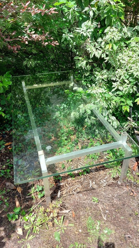 glazen tuintafel Gratis af the halen, Enlèvement, Utilisé, Rectangulaire, Autres matériaux