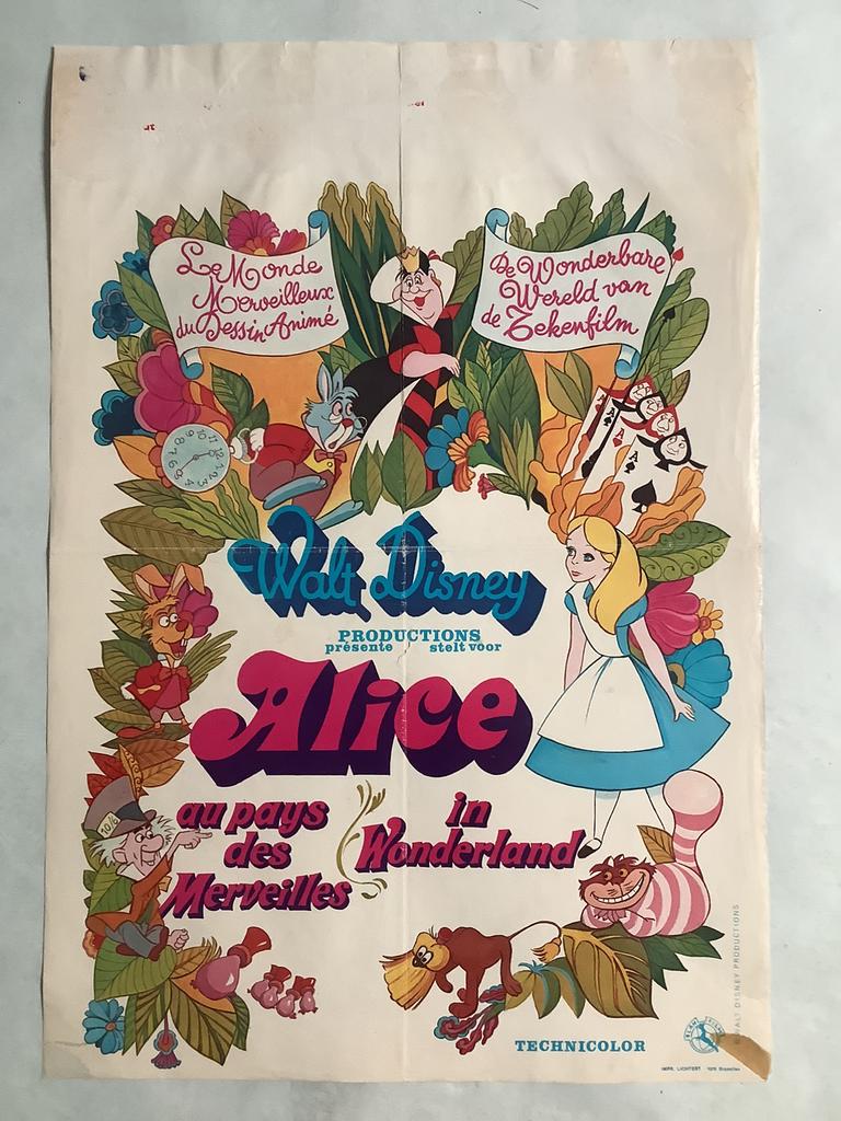 ALICE IN WONDERLAND   filmposter   36-54 cm, Verzamelen, Ophalen of Verzenden