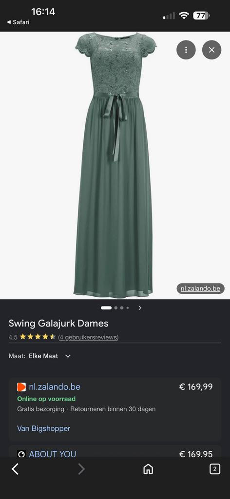 Galajurk Swing NIEUW!, Galajurk, Zo goed als nieuw, Groen, Ophalen