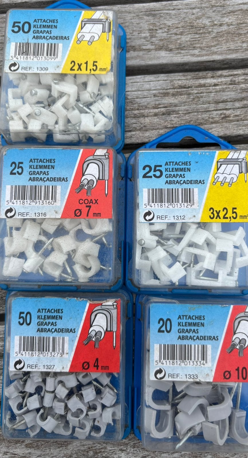 Klemmetjes alle afmetingen prijs per doosje, Enlèvement, Neuf