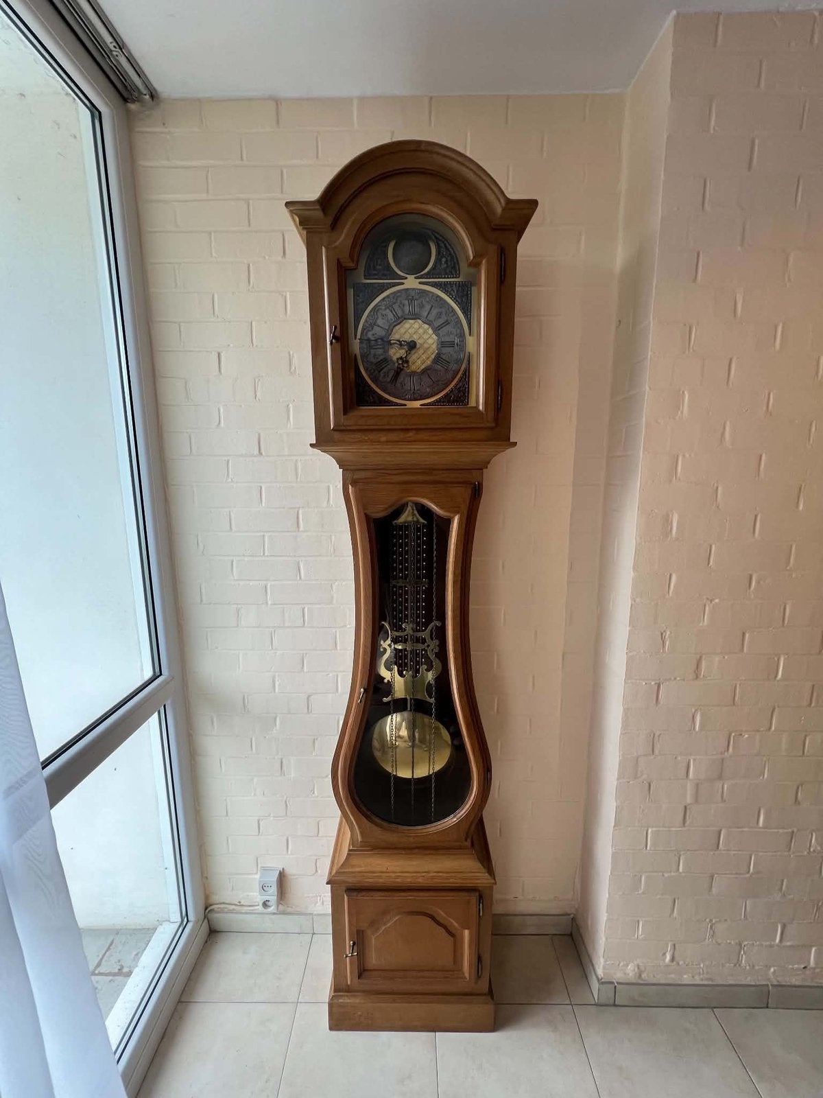 Horloge comtoise, Horloge sur pied, Avec poids, Enlèvement, Doré