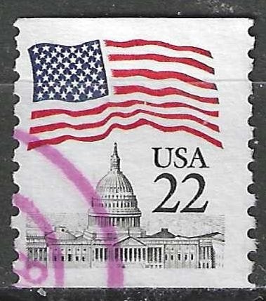 États-Unis 1985 - Yvert 1577a - Drapeau et Capitle - 2 (ST), Timbres & Monnaies, Envoi, Affranchi