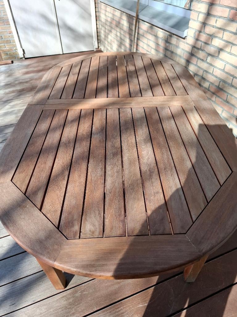 Tuintafel in Teak, Tuin en Terras, Tuintafels, Zo goed als nieuw, Ovaal, Teakhout, Ophalen