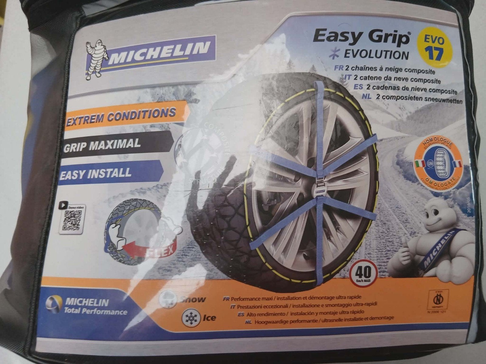 2 sneeuwkettingen 
GEMAKKELIJKE GRIP EVO 17, Ophalen