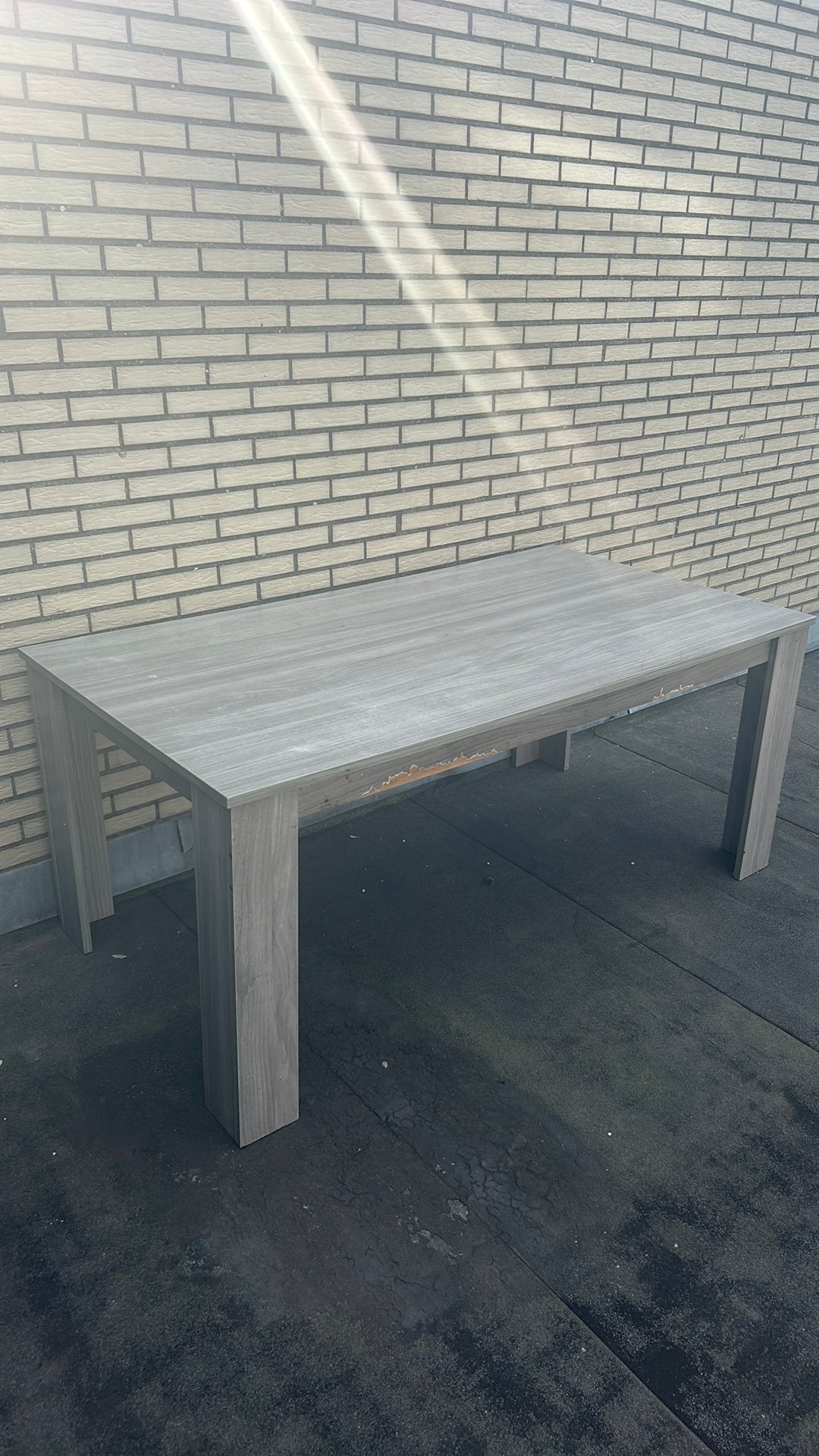 Table grise 160x90, Enlèvement, Utilisé, Rectangulaire, Bois