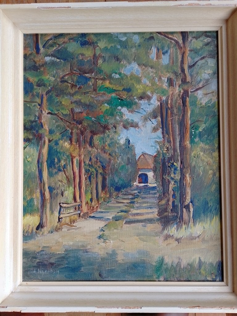 Dirk te Nijenhuis  1897 - 1953  Huis i h bos, Envoi, Signé
