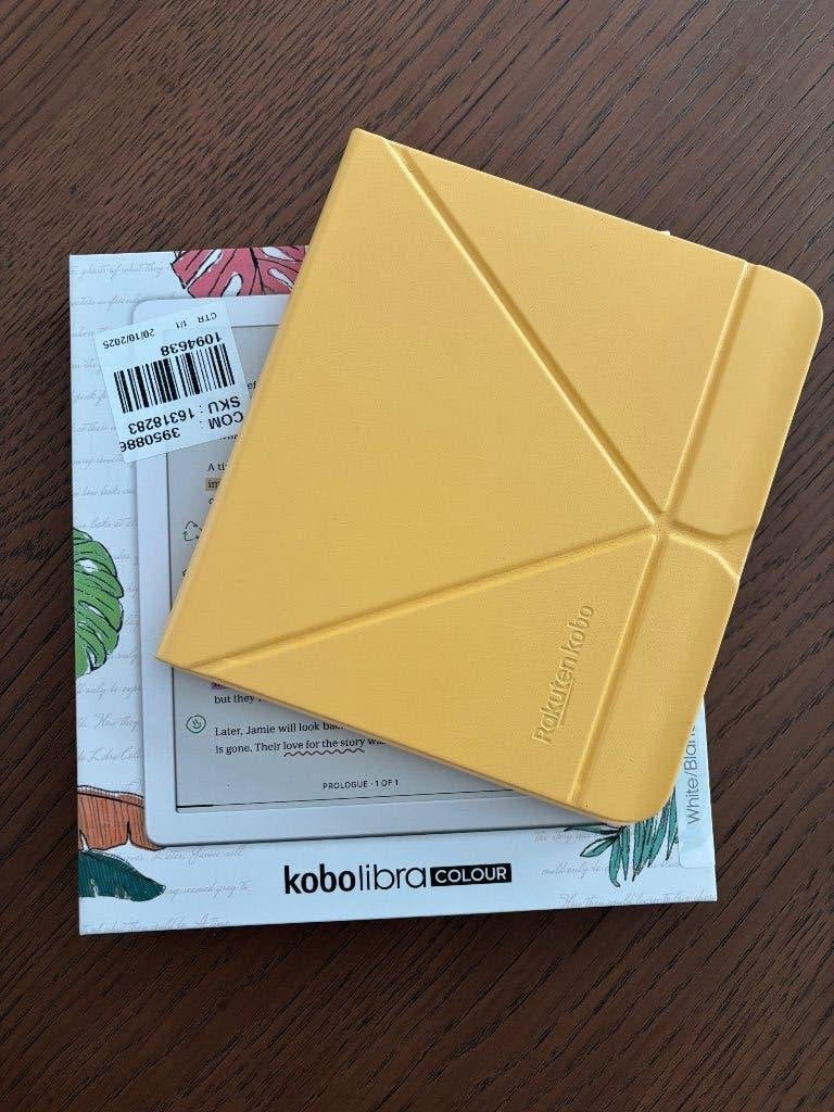 Kobo Libra Colour (wit) + Kobo Sleep Cover - amper gebruikt, Informatique & Logiciels, E-readers, 7 pouces, Kobo, Comme neuf, Enlèvement