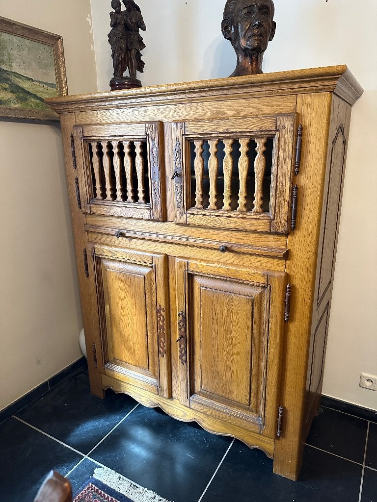 Barbuffetmeubilair van massief eikenhout, Antiek en Kunst, Antiek | Meubels | Kasten, Ophalen