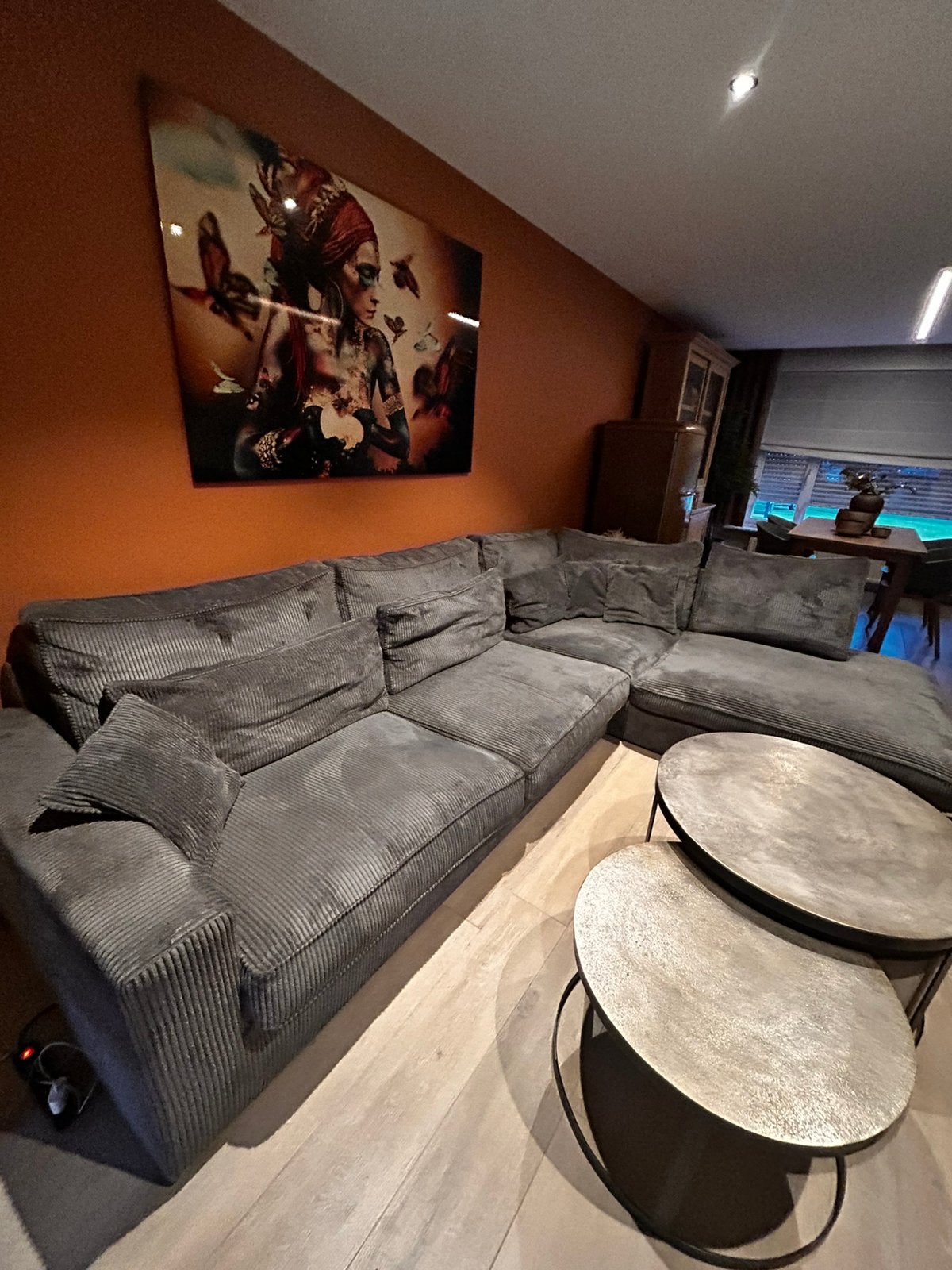 Stoffen Hoeksalon te koop, Maison & Meubles, Canapés | Coins salons complets, Enlèvement, Utilisé, Tissus, Landelijk