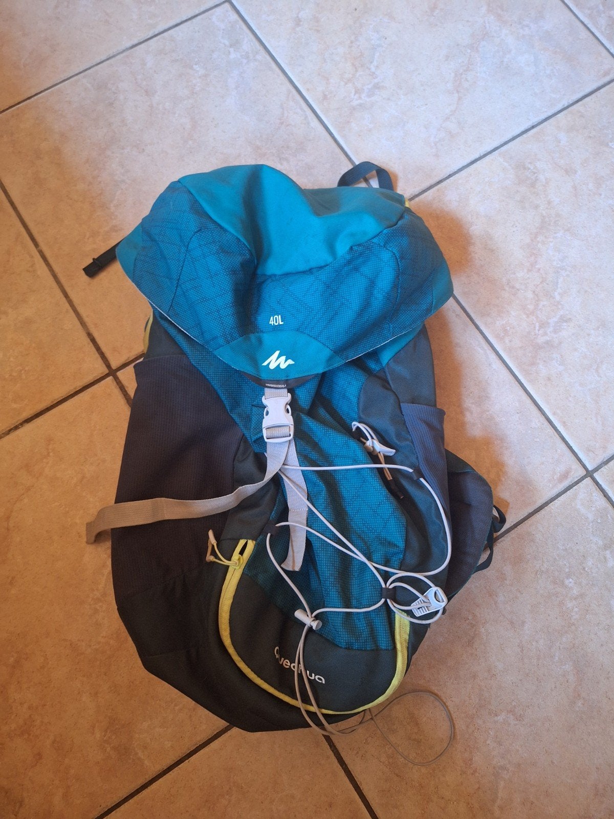 Trekrugzak 40 liter Quechua groen, Ophalen, Zo goed als nieuw, Rugzak