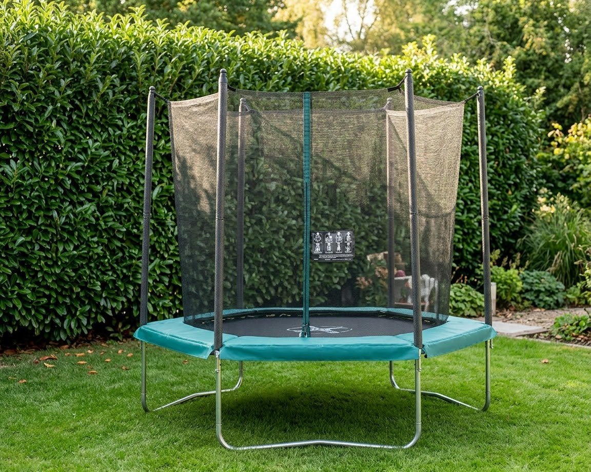Trampoline 240cm met veiligheidsnet en ladder, Enlèvement, Comme neuf