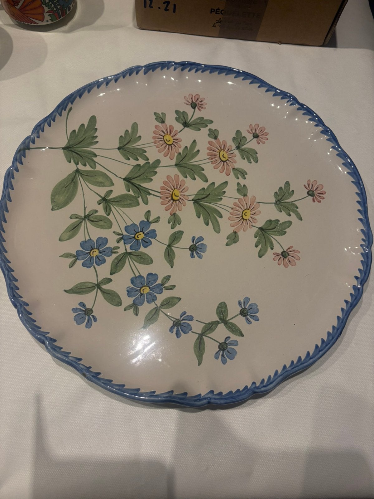 Plateau en faïence (37 cm), Enlèvement ou Envoi