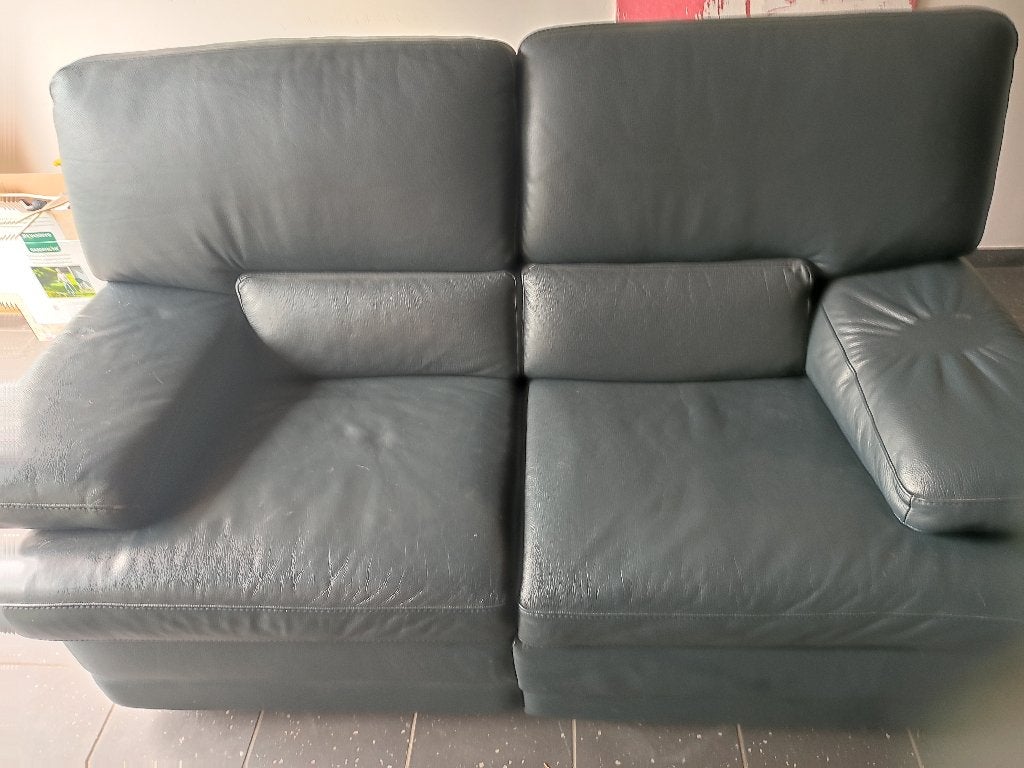 Lederen 3persoonszetel met electrische relax, Trois personnes, Banc droit, Enlèvement, Utilisé