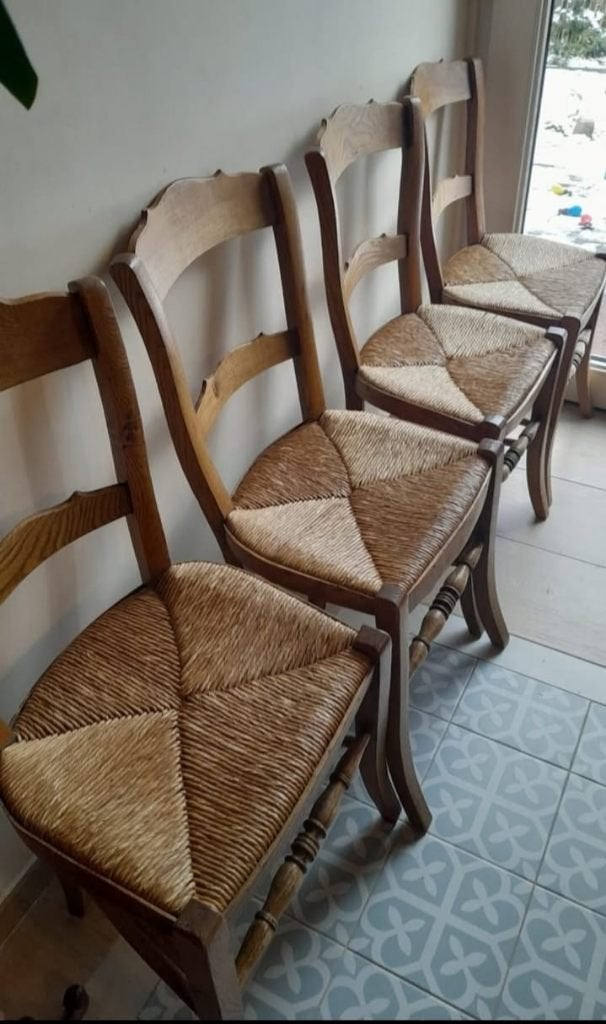4 chaises anciennes, Ophalen, Gebruikt, Bruin, Vier